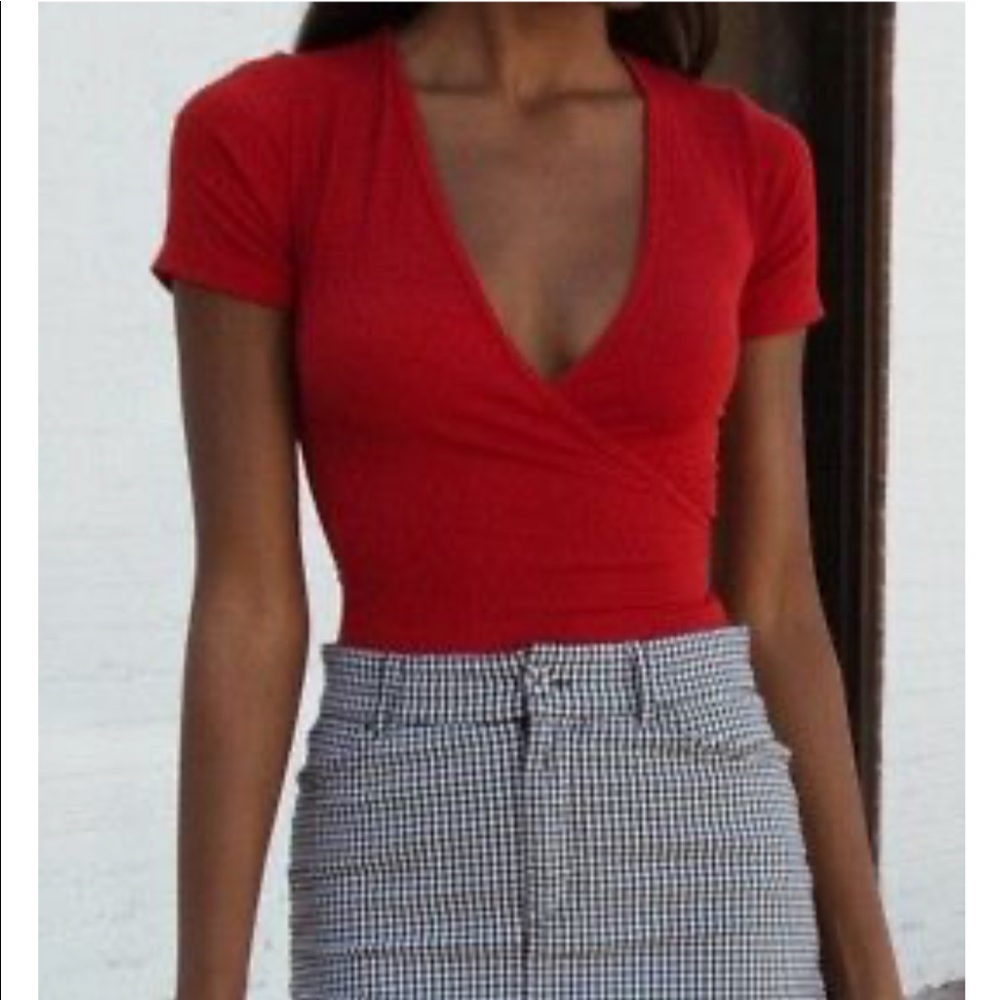 Brandy Melville Red Bodysuit